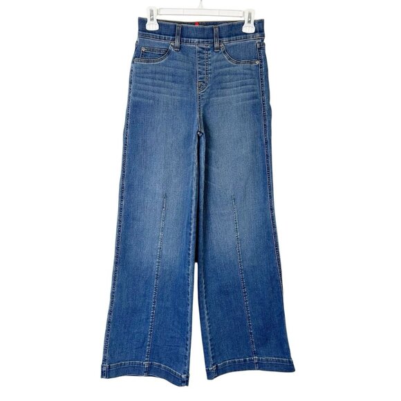Spanx Wide Leg Jeans Womens Size Small Seamed Front Pull On
